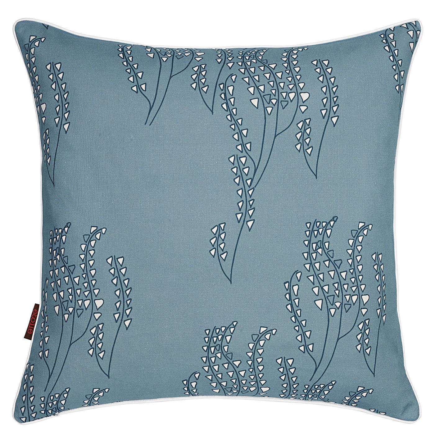 Yuma Grass Pattern Linen Throw Pillow in Light Chambray Blue ships from Canada worldwide including the USA