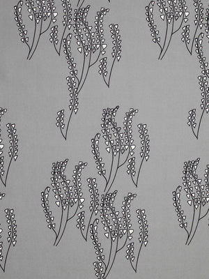 Yuma graphic Wild grass pattern cotton linen Home decor interior Fabric by the yard or meter for curtains, blinds or upholstery - Dove Grey - black - ships from Canada (USA)