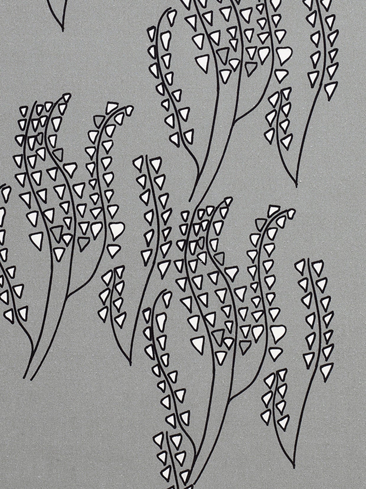 Yuma graphic Wild grass pattern cotton linen Home decor interior Fabric by the yard or meter for curtains, blinds or upholstery - Dove Grey - black - ships from Canada (USA)