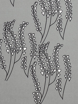 Yuma graphic Wild grass pattern cotton linen Home decor interior Fabric by the yard or meter for curtains, blinds or upholstery - Dove Grey - black - ships from Canada (USA)