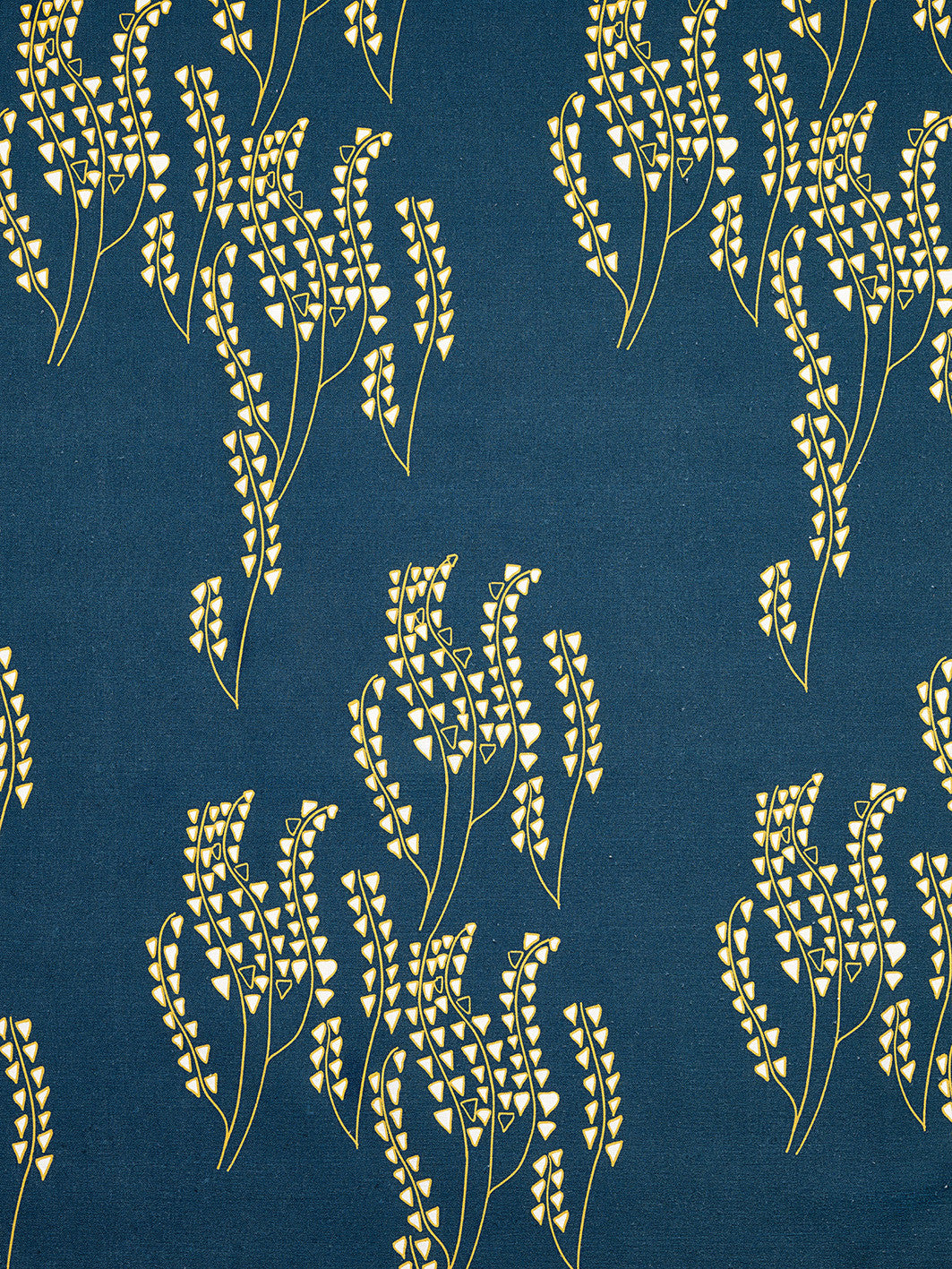 Yuma graphic Wild grass pattern cotton linen Home decor interior Fabric by the yard or meter for curtains, blinds or upholstery - Petrol navy dark blue - maize yellow ships from Canada (USA)