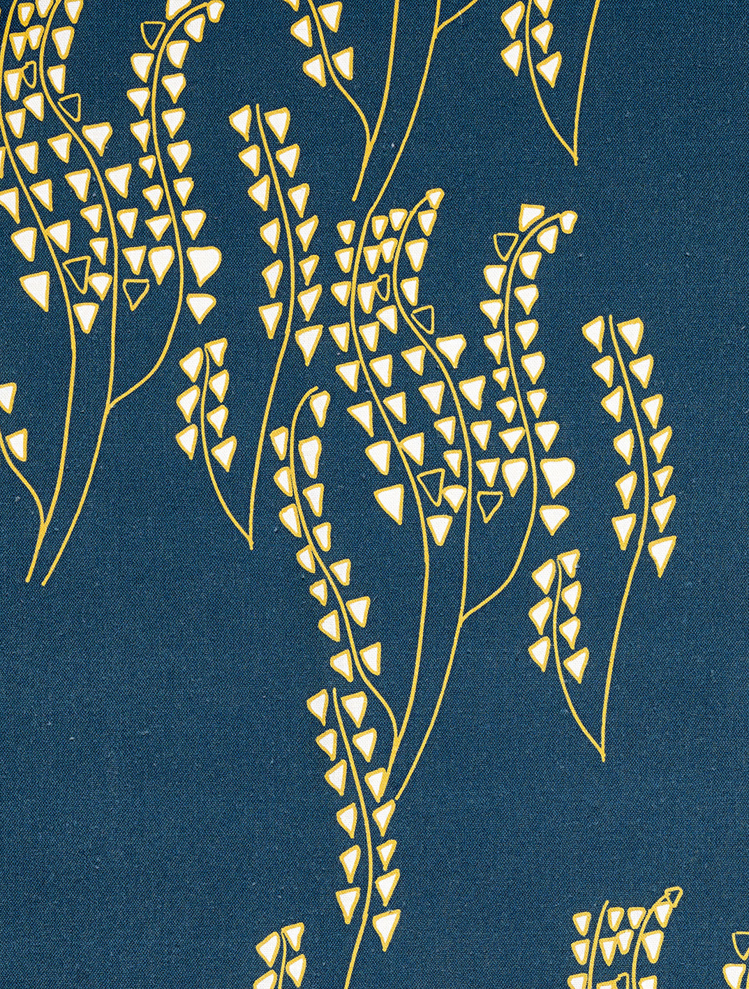 Yuma graphic Wild grass pattern cotton linen Home decor interior Fabric by the yard or meter for curtains, blinds or upholstery - Petrol navy dark blue - maize yellow ships from Canada (USA)